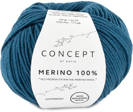 Katia Concept Merino 100% - 34 petrolblauw - Wol Garen