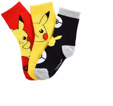 Pokémon Sokken 3-Pack – Pikachu Kindersokken – maat 23/26