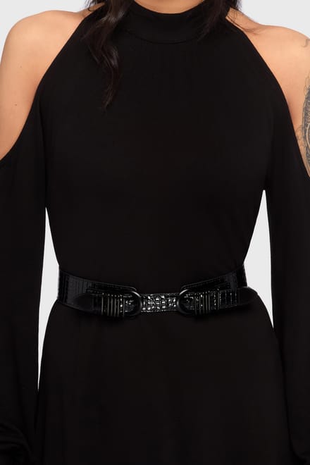 KIHILIST by KILLSTAR - Gothic Riem - Kihilist Nova Double Belt - voor Vrouwen - zwart
