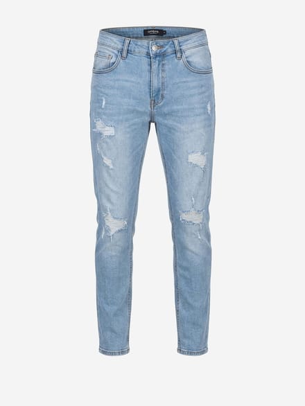 OMBRE Broek - Katoen - Rits - Effen Indigo S