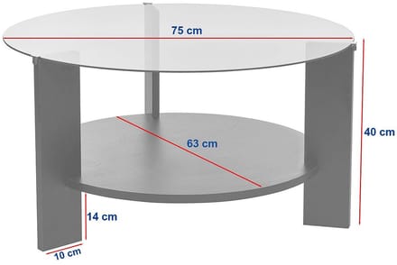 Vente-unique Salontafel van gehard glas - Licht naturel - SENIRA