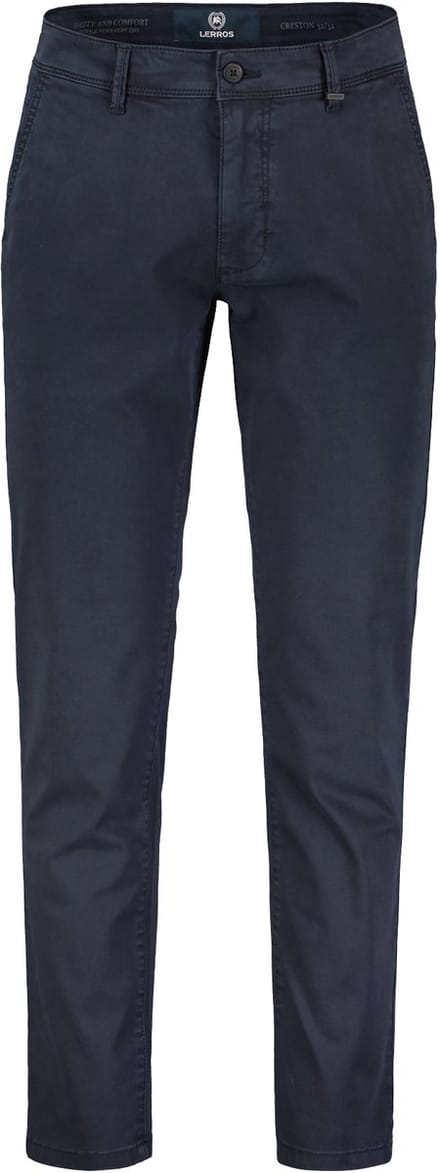 LERROS Basic chino van gestructureerde stof, slim fit , Maat: W36_L30 , Kleur: BLUE NIGHT , 80% katoen, 17% lyocell, 3% elastaan