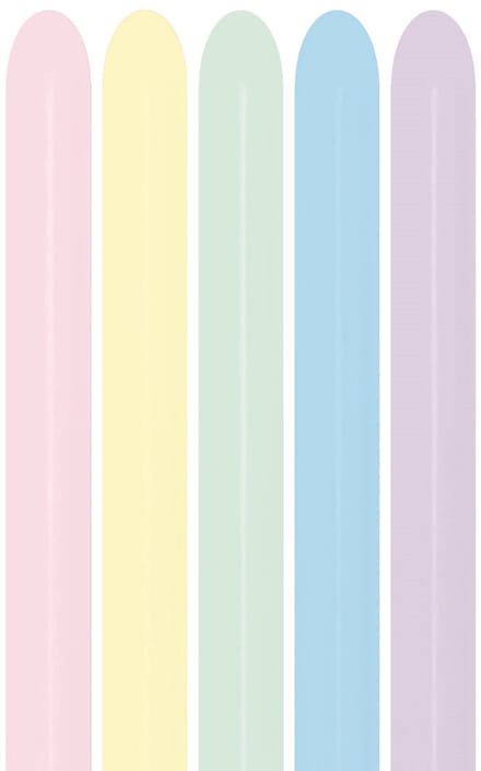 Modelleerballonnen Sempertex 260 pastel mat assorti - 50 stuks