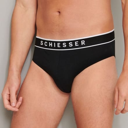 Schiesser 95/5 Organic Heren Rio Slip - Zwart - 3 pack - Maat M