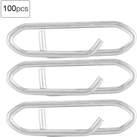 Lot de 100 mousquetons de sécurité en acier inoxydable pour la pêche, accessoires de type S Small white