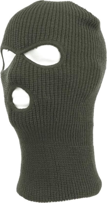 Driegaats muts / skimuts - groen - one size - outdoor / bivak / wintersport - warme eengaats balaclava