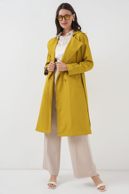 Dubbelbreasted Lange Trenchcoat