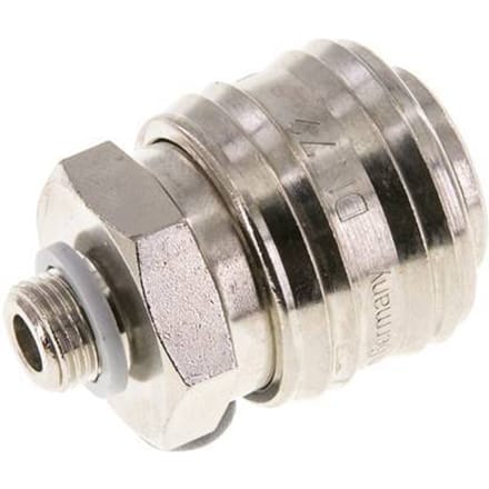 Vernikkeld Messing DN 7.2 (Euro) Luchtkoppeling Snelkoppeling G 1/8 inch Buitendraad FKM
