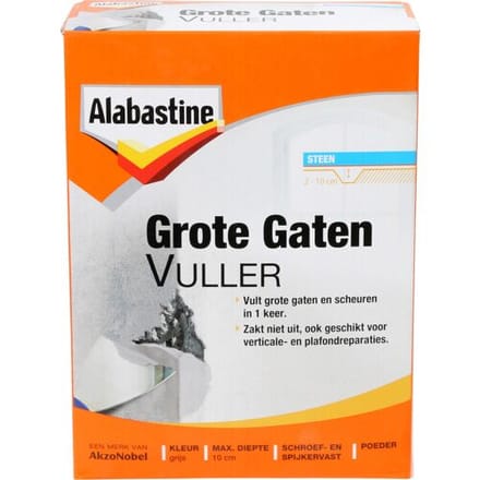 Alabastine Grote Gaten Muurvuller Poeder - Grijs - 1 kg