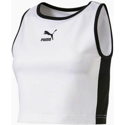 Puma Klassiekers T7 Wit Bijgesneden Tank - Dames