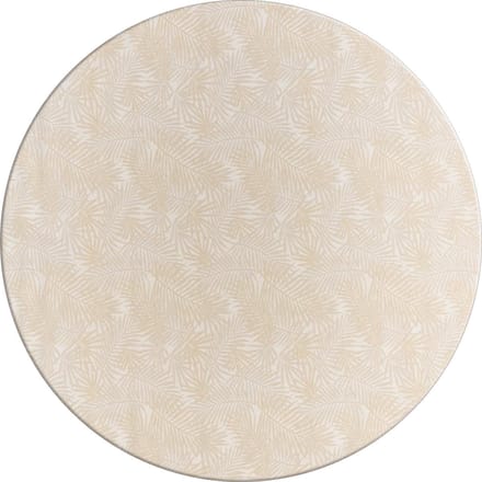 MixMamas Rond Tafelkleed Gecoat Jacquard - Ø 180 cm - Palm Leaves- Beige