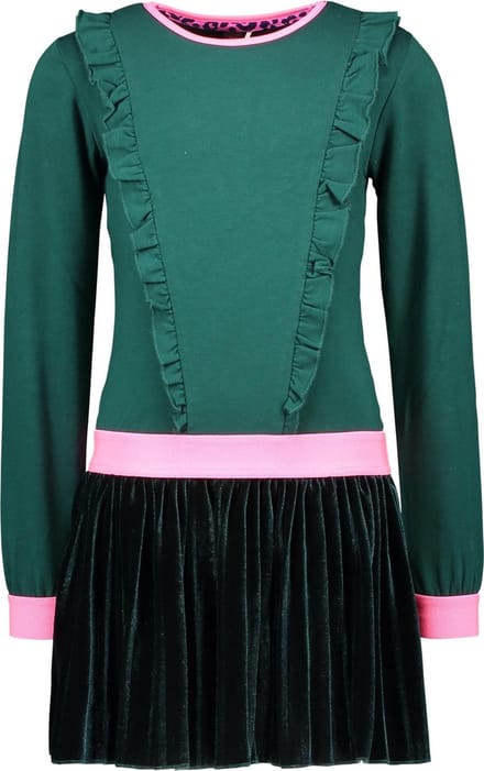 B-nosy Meisjes Jurk - Botanical green - Maat 92
