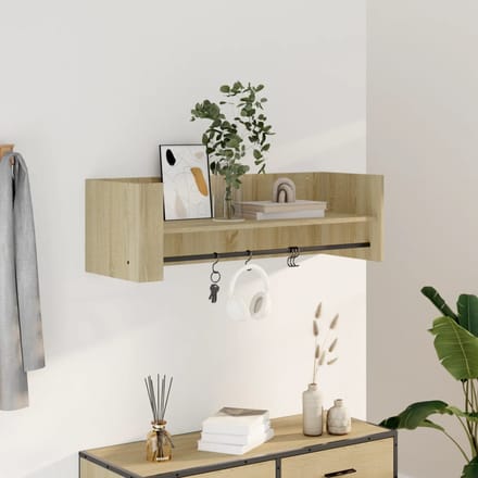 vidaXL - Wandschap - 100x35x30,5 - cm - bewerkt - hout - sonoma - eikenkleurig