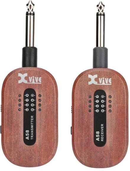 Xvive A58 Wireless Guitar System 5.8 GHz draadloos gitaarsysteem mahonie