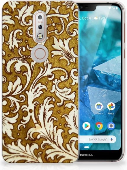 Siliconen Hoesje Nokia 7.1 Barok Goud