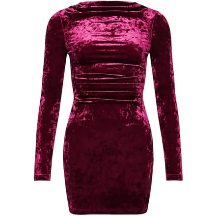 Superdry - Fluwelen mini-jurk met lange mouwen - Dames - Jurken