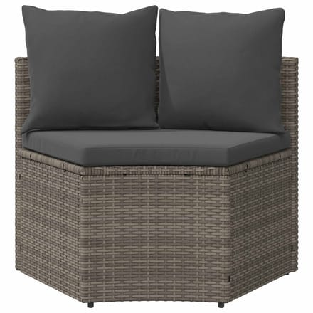 vidaXL - Bankstel - 2 - st - Grijs - Massief - Acaciahout - en - Poly - Ratten