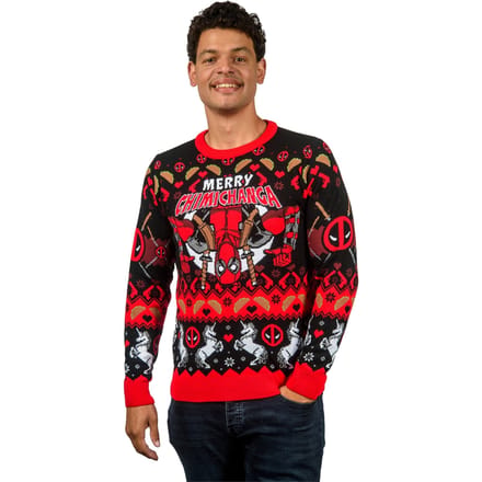 Deadpool Merry Chimichanga Knitted Christmas Jumper - XL
