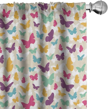ABAKUHAUS Vlinder Voorhangen – 2x75x175 cm – Microvezel, halfdonker, Meerdere kleuren