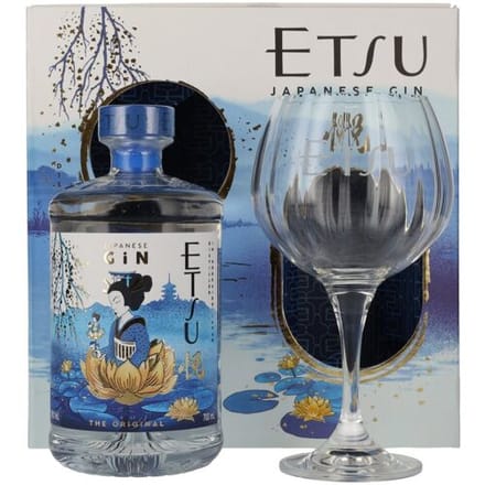 Etsu Gin Etsu Japanese Handcrafted Gin The Original 43% Vol. 0,7l in geschenkverpakking met Glas