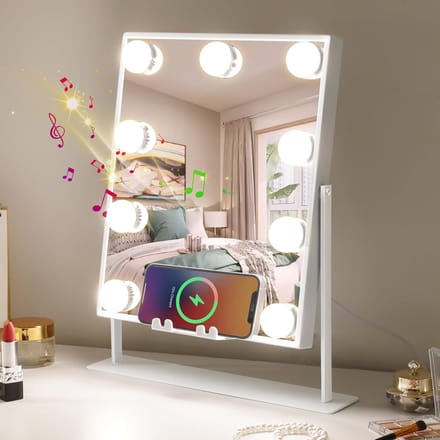 Make-up Spiegel - Verlichte Spiegel - Perfecte Make-up - Met Bluetooth - 9 Lampen - Spiegel A