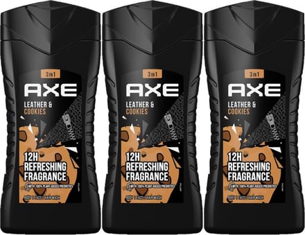 Axe Leather & Cookies 3-in-1 Douchegel - 3 x 250 ml