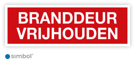 Simbol® - Stickers Branddeur Vrijhouden - Formaat 5 x 15 cm.
