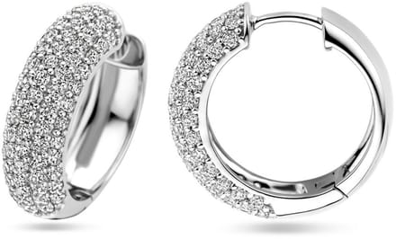 Zilver Gerhodineerd Klapoorringen Zirkonia 21 Mm 1339539