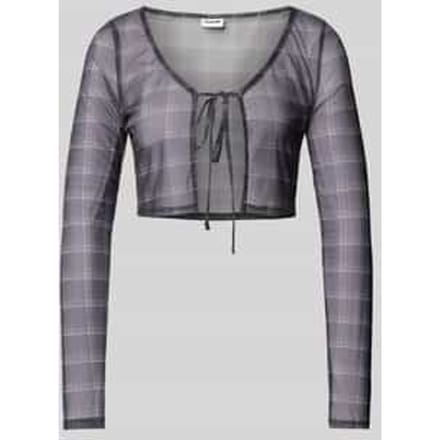 Korte blouse met vetersluiting, model 'LESLEY'