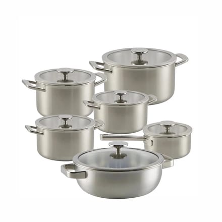 Habonne Allure Pannenset downdraft 6 delig - 5 ply RVS