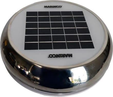 Marinco Solar Minivent 1000-White 4 Day/Night Solar Vent - Stainless Steel