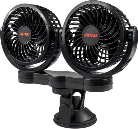 Duo auto ventilator - 4 inch - 12V - Met zuignap
