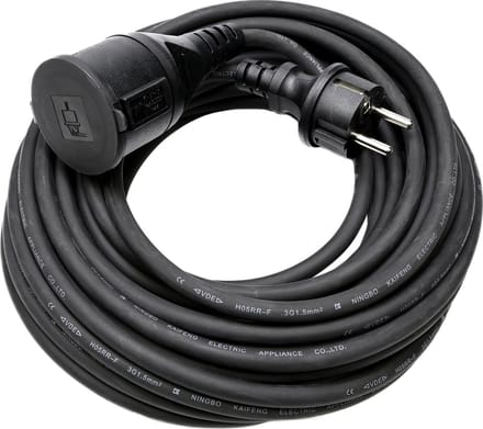Benson Verlengsnoer rubber 15 meter - spatwaterdicht - 3 x 1.5 mm² - binnen en buiten