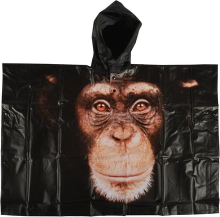 Kinder regenponcho met aap.