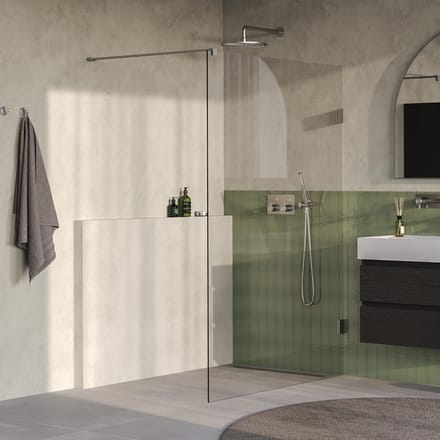 Brauer Void - Inloopdouche - Helder Glas - 140 x 200 cm - incl. Glascoating - PVD RVS-Kleurig Geborsteld