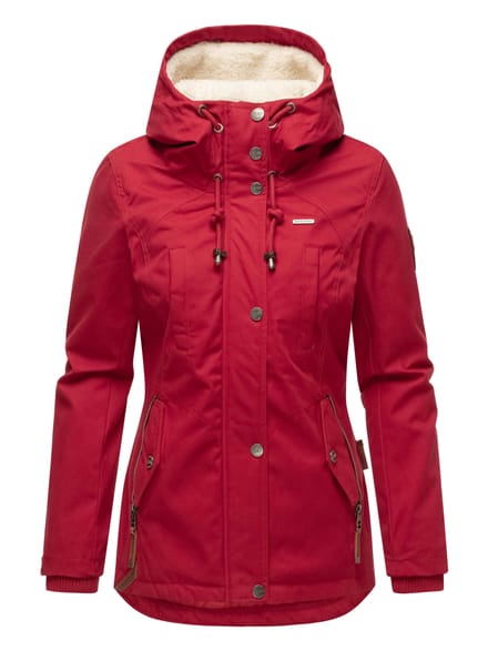 Marikoo dames winterjas met teddyfleece voering & capuchon