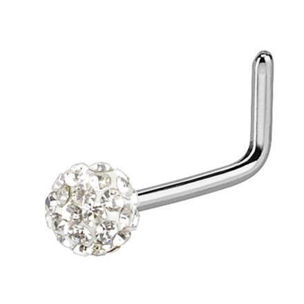 Neuspiercing L-bend ferido 0.8x6x3 - wit - LMPiercings