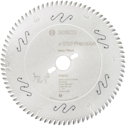 Bosch - Cirkelzaagblad Top Precision Best for Wood 250 x 30 x 3,2 mm, 80