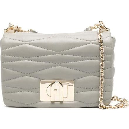 FURLA Leren Schoudertas 1927 Mini Crossbody Bag 22 Agave Grijs