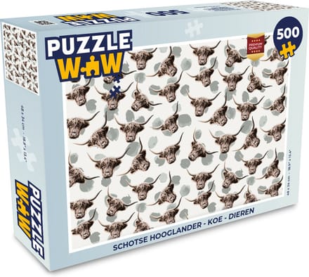 Puzzel Schotse hooglander - Koe - Dieren - Legpuzzel - Puzzel 500 stukjes