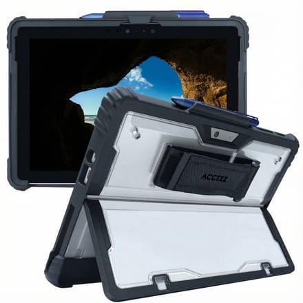 Accezz Tablet Hoes - Geschikt voor Microsoft Surface Go/Microsoft Surface Go 2/Microsoft Surface Go 3/Microsoft Surface Go 4 - case met stand voor Microsoft Surface - Zwart