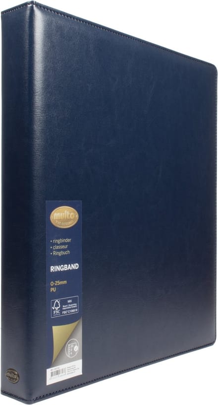 Multo ringband Hannibal - formaat A4 - 23-ring - 25mm ringhoogte - kunstleder - blauw
