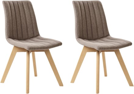 CALGARY - Eetkamerstoel - Bruin - Polyester