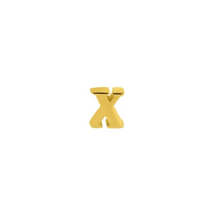 Goud Plated Oorknop Letter x