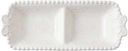 Clayre & Eef Decoratie schaal Wit Keramiek