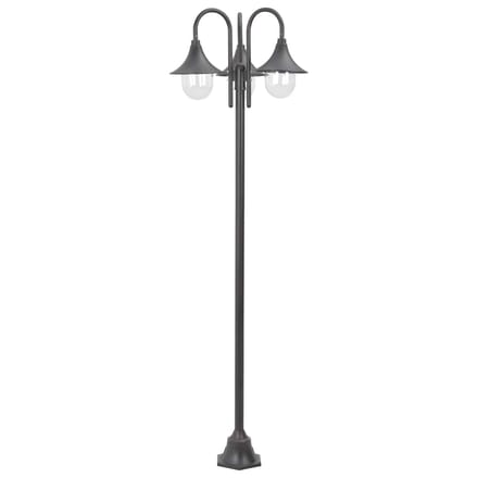 vidaXL Paalverlichting tuin E27 220 cm aluminium brons 3-delig