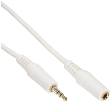 3,5mm Jack stereo audio verlengkabel - verguld / wit - 2 meter