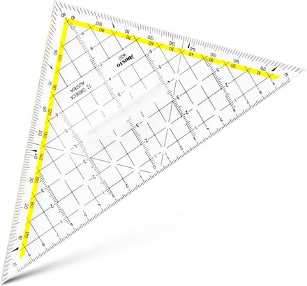 Aristo tekendriehoek - schaalverdeling 20cm - onbuigzaam - transparant - met greep - AR-1650/2
