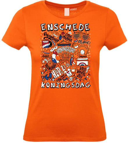 Dames t-shirt Enschede Oranjekoorts | Oranje Dames | maat L