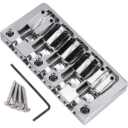 Chevalet de basse Flip Top Micro Réglable 5 Cordes Remplacement de Chevalet de Basse pour Pratique Performance Argent gray